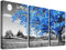 hyidecorart Leinwandbilder 30x40 cm 3er Set Wohnzimmer, Modern Blaue Baum des Lebens Wandbilder Set mit Rahmen Schlafzimmer, Natur Schwarz und Weiß Kunstdruck Wanddeko Flur küche Büro Villa Badezimmer