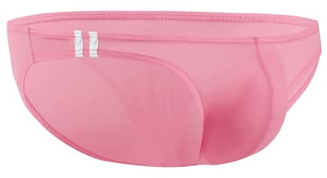 Maiclaice Homme Soie Glacée Mini Taille Basse Swim Bikini Bain Slip Bodybuilding sous-vêtement Rouge Grand