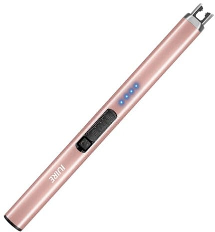 IUIRE Electric Lighter Windproof Flameless Arc Type C Candle Lighters Plasma Rechargeable for Candle BBQ Camping (1 Pack - Rosegold)