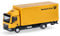 herpa 317689 Modell Man TGL Koffer-LKW mit Ladebordwand Post, Miniatur im Maßstab 1:87, Sammlerstück, Made in Germany, Kunststoff Miniaturmodell, Gelb