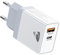 Aioneus Cargador USB C, 25W Cargador Carga Rapida 2 Puertos Multiple Enchufe USB con PD USB-C y QC3.0 USB-A, Movil Cargador Pared Adaptador Tipo C para iPhone 16 15 14 13 12 11 Pro MAX XS,iPad,Samsung