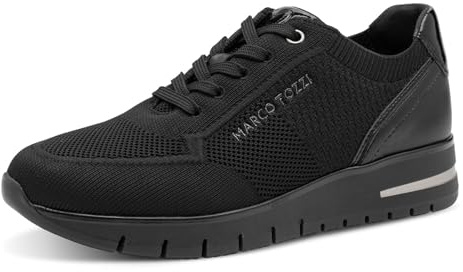 MARCO TOZZI Damen Sneaker flach mit Wechselfußbett Sportlich, Schwarz (Black Comb), 41 EU