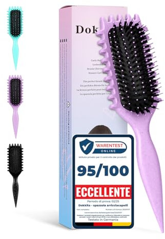 Spazzola Capelli Ricci, Spazzola per Ricci Multifunzionale, Spazzola per Styling Define, Spazzola per Definizione Arricciacapelli, Curly Hair Brush, Pettinare Capelli per Uomini e Donne -Viola