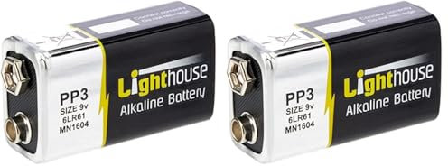 Lighthouse Torches L/HBAT9V PP3 Alkaline Battery 9V (Pack of 2)
