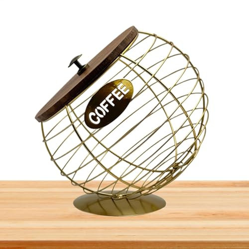 Porte-dosettes de café avec couvercle, panier à capsules de café de grande capacité, organisateur de dosettes à, polyvalent, peu encombrant, 21 x 20 cm, pour les plans de travail de cuisine,