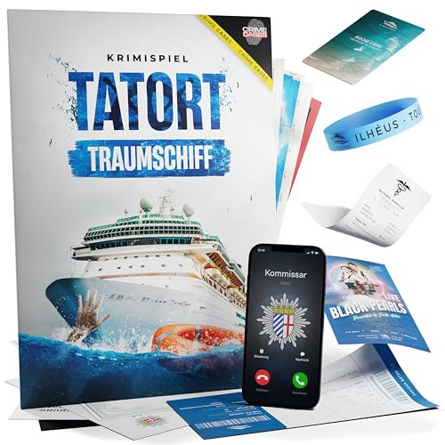 CRIMECASES Krimispiel für Erwachsene: Tatort Traumschiff I Mordfall lösen Spiel für 1-6 Personen ab 14 Jahren I Detektiv Escape Spiel für Zuhause