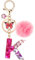 MWOOT Porte Clés lettre K pour Femme, Porte Cle Initiale Rouge, Alphabet Charmes en Résine pour Décor Porte Clef Voiture Sac à Main