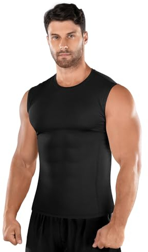 Niksa 1 Pack Men's Compression Shirts Sleeveless Dry Fit Gym Workout Tank Top,Black,S
