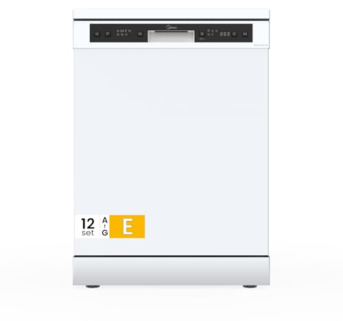 Midea Lavastoviglie Libera Installazione 12 Coperti 6 Program 60 cm Bianco | Avvio Ritardato, Mezzo Carico, Cestello Regolabile, Asciugatura Extra, Blocco Bambini, 49 dB, Installazione Flessibile