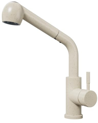 OPXE Rubinetto Lavello Cucina, Rubinetto cucina con doccetta estraibile 2 Modalità Acqua, Miscelatore cucina Girevole a 360°, Acciaio Inossidabile, Farina D'avena