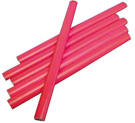 TEC HIT 181018 – Set mit 6 Bleistiften für Tischler, Stahl – ovale Form – zum Arbeiten auf Holz – Rosa