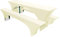 MODERNO Stretch 3tlg. Hussen für Festzeltgarnituren Biertischhussen 70er Bierbank Hussen elastische Biertisch-Husse 220x70cm + 2 Bierbankhussen für Bierzeltgarnitur in Creme