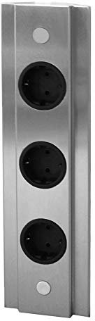 THEBO 175826/320/3 Steckdosenelement ST 3072/320/3 mit 3 Schukosteckdosen, 240 V, Edelstahl, L