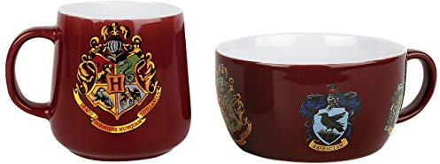 Harry Potter Frühstücksset Crests weiß, Bedruckt, 2-teilig, in Geschenkkarton.