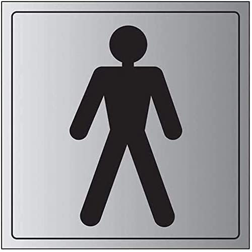 Vsafety General Door-Gents Toilet Sign - 150mm x 150mm - 1.6mm Alu Rigid Plastic