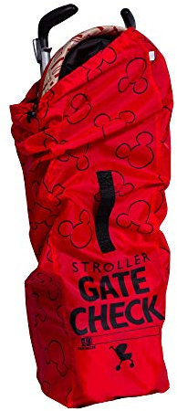 J.L. Childress Disney Baby Gate Check Air Reisetasche für Kinderwagen mit Regenschirm, Rot