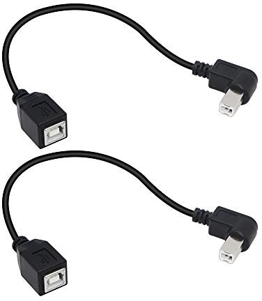 SinLoon 2Pack 0.25m Black USB 2.0 Type-B Male to Male Printer Scanner Cable, 480 Mbps Data Transfer, Compatible with Printer, Scanner, PC