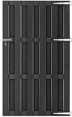 vidaXL Puerta de Jardín Cancela Valla Verja Patio Entrada Terraza Exterior Cerca Cerradura Robusta Estable Duradera de WPC Gris 100x180 cm