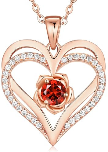 CDE Collana Donna Collana Cuore Argento 925 in Oro Rosa Gioielli Donna 1