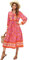 R.Vivimos Robe longue mi-longue pour femme - Imprimé bohème - Col - Manches longues, lilas, S