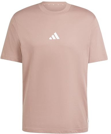 adidas Homme Essential Three Stripes Single Jersey Tee, Warm Clay/White, XS