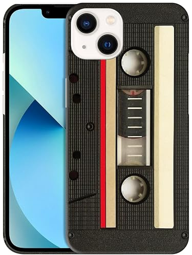 GlamCase for iPhone 13, iPhone 13 Case - Vintage Cassette Design Printed Slim Fit Cute Plastic Hard Snap on Protective Designer Back Phone Case/Cover for iPhone 13
