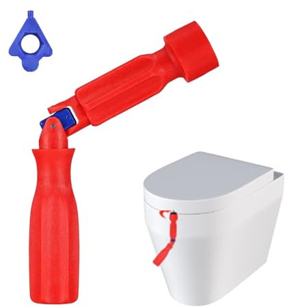 Chiave Montaggio Sedile Wc,10/13/17mm,Chiave Sedile Wc,Chiave per Sedile Del Wc,Chiave Riparazione Sedile Wc,Chiave Di Montaggio per Sedile Wc,Sedile Wc Con Chiave Di Montaggio,Rosso,1 Pezzo