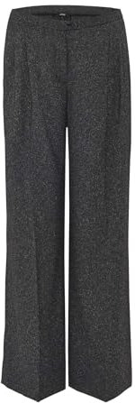 OPUS Damen City Pants | Wide Leg Pants MUKINA mit Bundfalten Black, 40