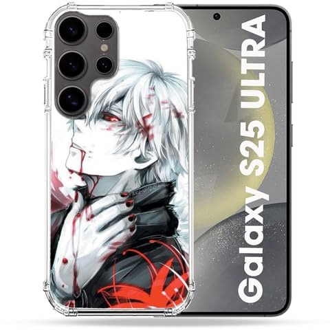 Cokitec Verstärkte Schutzhülle für Samsung Galaxy S25 Ultra Manga Tokyo Ghoul Kaneki, Weiß