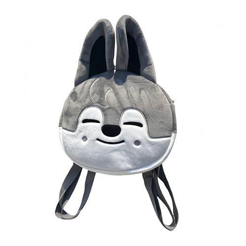 Generisch SKZ Rucksack STAY Plüsch Schultasche 22×26 cm SKZ-OO Felix Bag HAN Daypack Bangchan Schulranzen Hyunjin Umhängetasche (Wolf Chan)