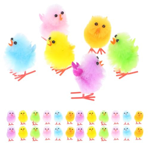 Amosfun 36 StüCk Chenille OsterküKen, Flauschige PlüSch KüKen Ornamente FüR Osterkorb, Ostern PlüSch-HüHnerfiguren, Easter PartyzubehöR