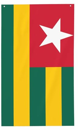 Flagge von Togo, dekorative Outdoor-Flagge, 90 x 152 cm, vertikales Polyester-Banner