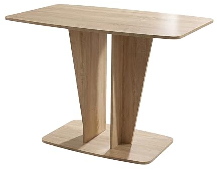 Rodnik Esstisch Polaris 110x70 cm, Säulentisch platzsparend kompakter Esszimmertisch mit abgerundeten Ecken, modern, elegant (Eiche Sonoma)