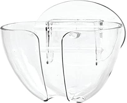 iDesign Seifenhalter ohne Bohren, Saugnapf Duschablage zur unkomplizierten Wandbefestigung, Seifenschale mit Ablauf aus Kunststoff, durchsichtig