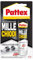Pattex Millechiodi Trasparente, adesivo di montaggio a base acqua con presa immediata, adesivo trasparente preciso per metallo, legno e altro, 1x40g blister