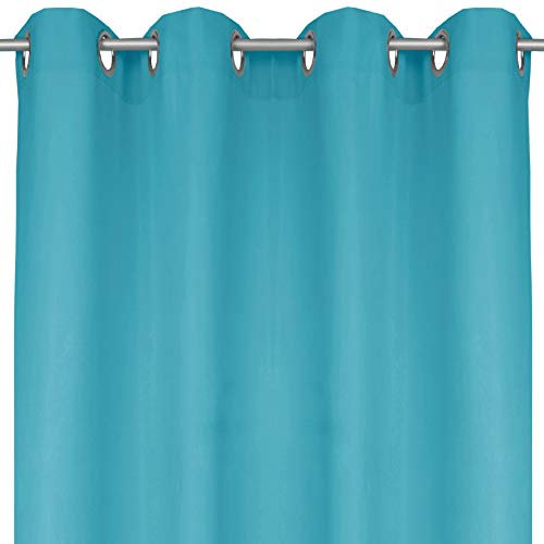 Bestlivings Blickdichte Türkise Gardine mit Ösen in 140x145 cm (BxL), in vielen Größen und Farben