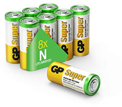 GP Super Alkaline LR1 Batterien 1,5V (910A, Lady, N, E90), Pack mit 8 Stück Batterien LR1 1,5V