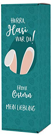 Herz & Heim® Flaschen-Verpackung mit Personalisierung Ostern Hase