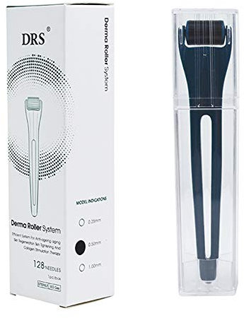 Dermaroller DRS 128 Titannadel 0,25/0,5/1,0 mm Microneedling Therapie Gesichts Schönheits Tool für Hautverjüngung, Anti-Aging, Haar Bartnachwuchs,0.5mm