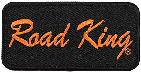 Harley-Davidson 4 in. Embroidered Road King Emblem Sew-On Patch - Black/Orange