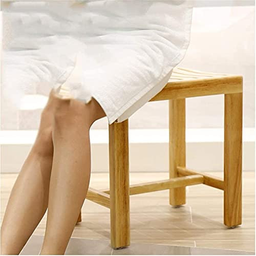 GoodBZ Badhocker, Gepolsterte Sitzbank, Duschhocker, Massivholz-Badhocker, Badehocker, Duschraumhocker, Wechselschuhe, Hocker, Korrosionsschutz, Rost