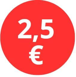 BALSAT Etiquetas de Precio 1€, 2€, 3€ OFERTA Euro Pack de 500 Pegatinas Redondos Rojos Adhesivo Desplegable Price Stickers Rebajas Descuentos Oferta Liquidación (2,5 €)