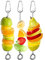 FENGCHUANG 3 Stück Edelstahl Vogel Lebensmittelhalter, Obst Gemüse Halter Futtersuche Spielzeug, Speer-Futterstation für Vogelkäfig-Zubehör, Frucht-/Gemüse-Spieß für Papageien, Sittiche (Silber