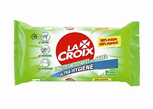 LA CROIX - Lingettes Nettoyantes Multi-Usages à la Fraîcheur Pure - Idéales pour un Ménage Efficace - 50 Pièces de 1000cm² chacune - Emballage Refermable - 50000 g - Le Lot De 4