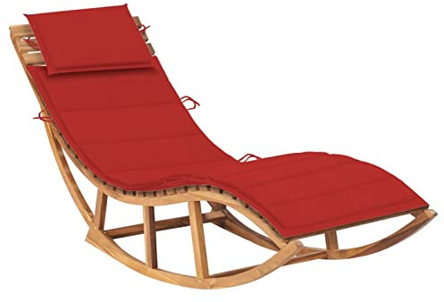 ZEYUAN Schaukelliege mit Auflage Massivholz Teak, Liegestuhl Balkon, Gartenliege, Sonnenliege, Deckchair, Saunaliege, Sonnenstuhl 3063339