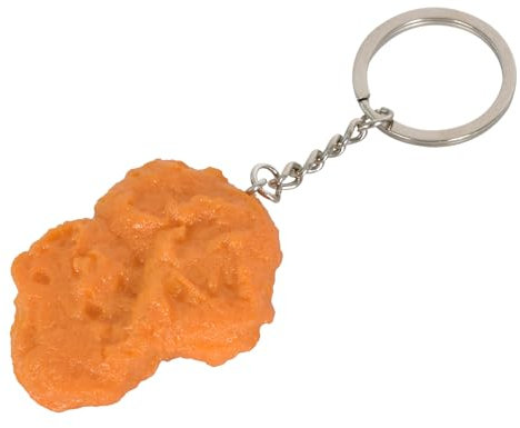 Gebratenes Huhn Schlüsselanhänger, Lustiger Schlüsselanhänger, Simulation Huhn Nugget, Simulation Lebensmittel Schlüsselanhänger, für Taschen, Schlüssel, Deko (Chicken Nugget)
