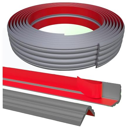 5M×2CM Coving for Ceilings Safety Edge & Corner Guards Flexible Moulding Trim Self Adhesive Wall Trim TPE Quadrant Trim Grey Wall Corner Guards Edge, for Table Edge Door Frame Wall Baseboard