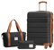LONG VACATION Koffer Hartschalengepäck Carbon Gepäckset ABS Leichtgewicht Robustes Kofferset mit TSA-Schloss Reisetasche Spinner-Räder