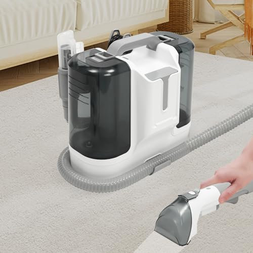 Tragbarer Nass Trockensauger Polsterreiniger Gerät Dampfsauger, Teppich Reinigungsgerät Dampfreiniger Auto Sofa Reiniger Gerät Treppen Betten Polsterreinigungsgerät mit 6 Reinigungsköpfen
