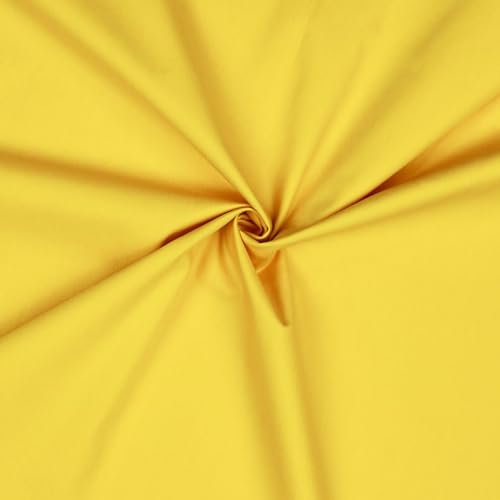 Popeline Baumwoll-Stoff Zuschnitt ab 1m x 146cm über 80 Farben Oeko-Tex 1v2, Farbe:030 - zitrone